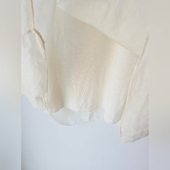 Giusy ITALY 100% SILK Elegant White Sleeveless Top Sequin Ivory, Size M - Picture 6 of 6